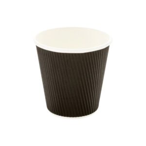 8 oz Black Ripple Wall Coffee Cup