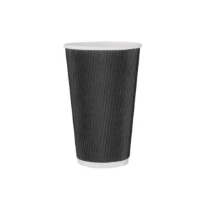 16 oz Black Ripple Coffee Cup