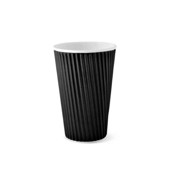 12 oz Black Ripple Coffee Cup