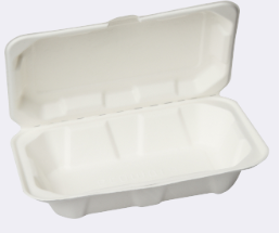 9*6 Bagasse White Clamshell Box